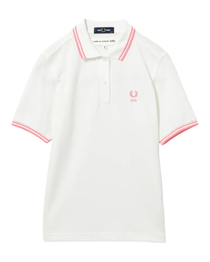 Comme des Garçons embroidered-logo polo shirt - Weiß Weiß
