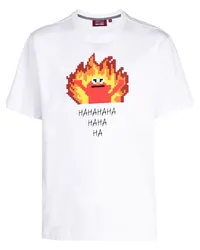 Mostly Heard Rarely Seen T-Shirt mit Flammen-Print Weiß