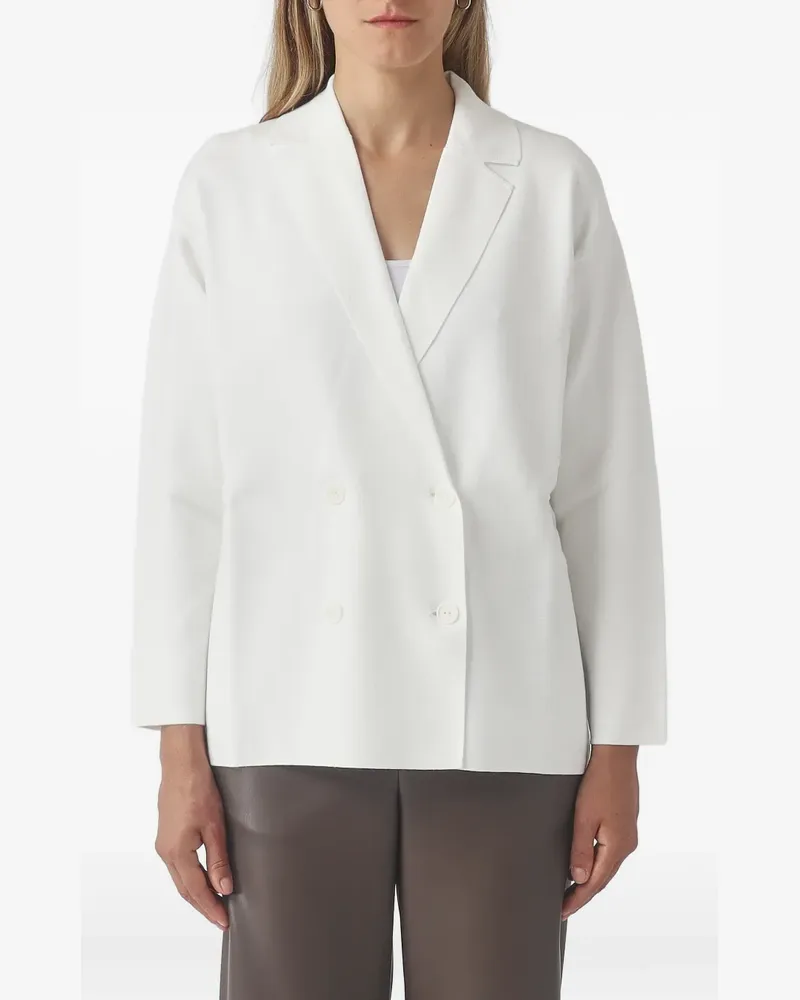 Max Mara Cabanjacke mit fallendem Revers - Weiß Weiß