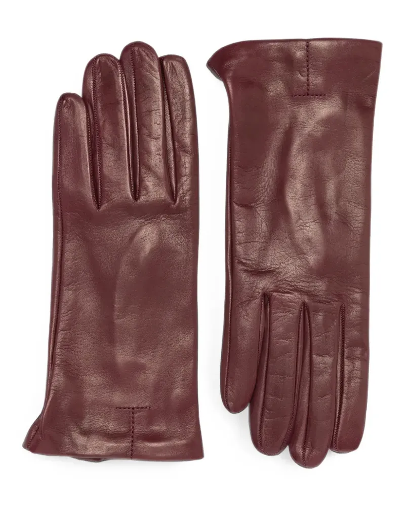 Totême Handschuhe aus Leder mit T-Steppung - Rot Rot