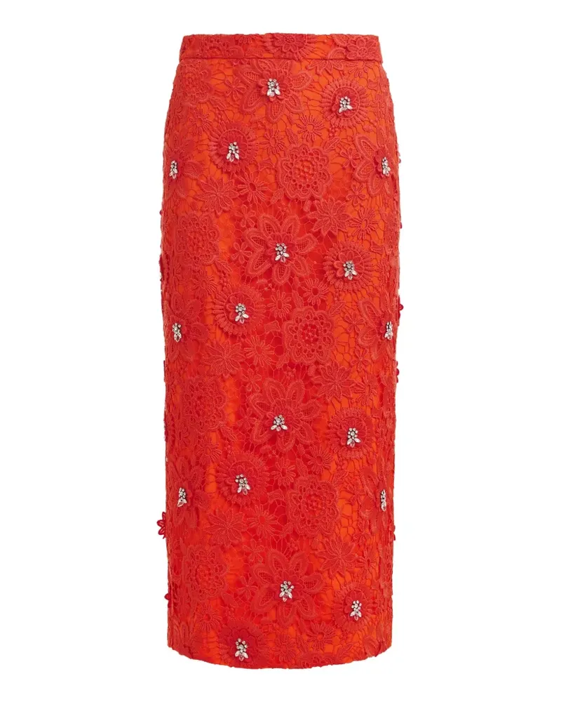 Essentiel floral rhinestone midi skirt - Rot Rot