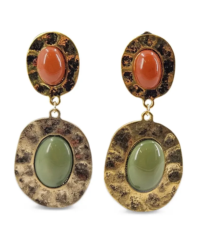 Madison cabochon drop earrings - Gold Gold