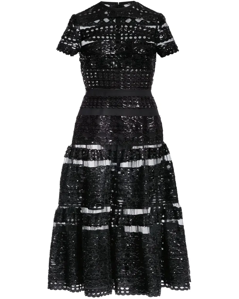 Elie Saab Mittellanges Tüllkleid - Schwarz Schwarz