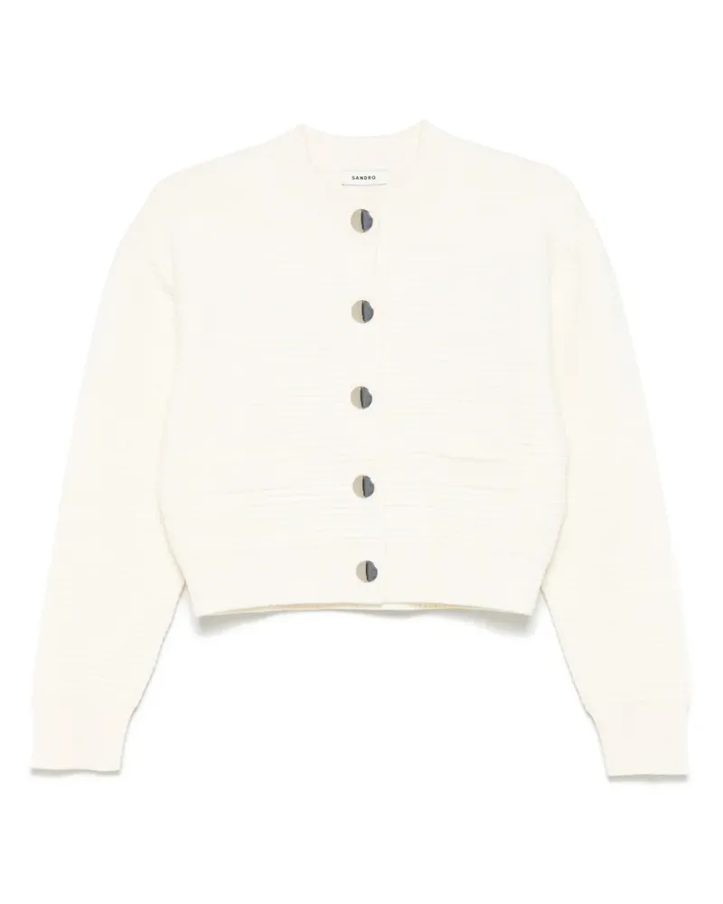 Sandro Cardigan mit rundem Ausschnitt - Nude Nude