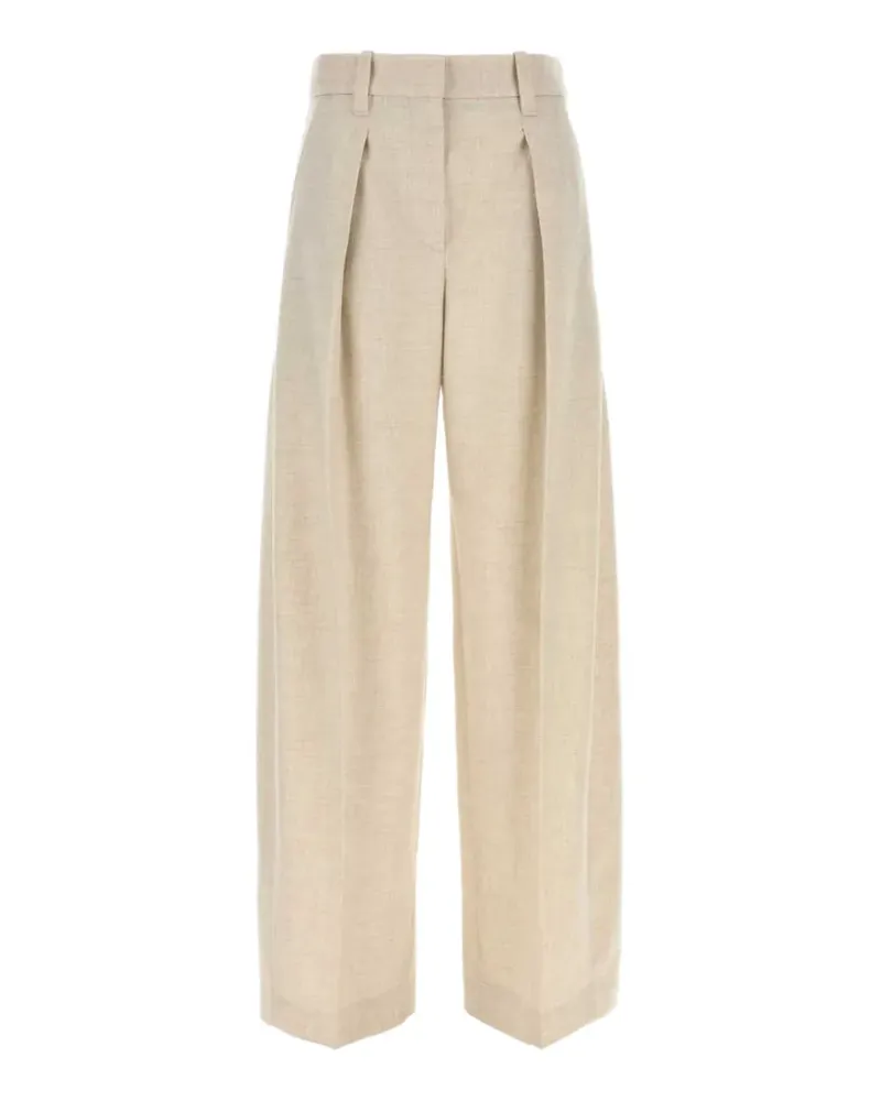 Brunello Cucinelli Weite Hose mit Bundfalten - Nude Nude