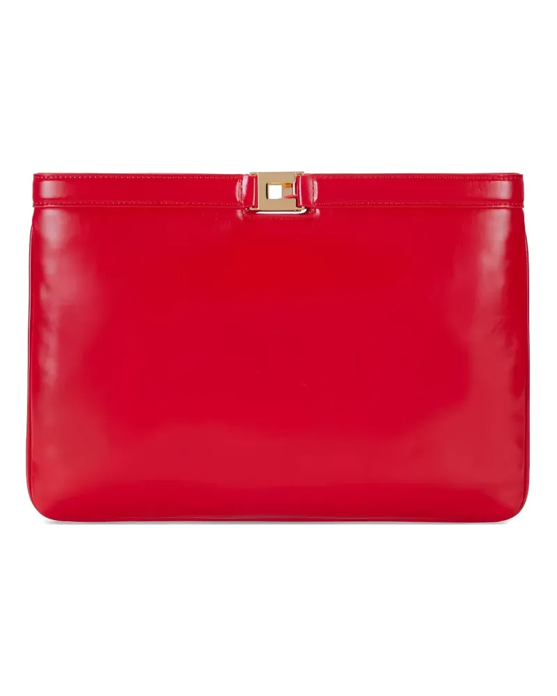 Elisabetta Franchi logo-plaque clutch bag - Rot Rot