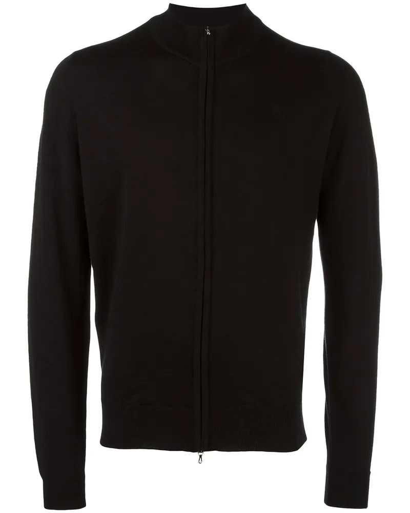 John Smedley Cardigan mit Stehkragen Schwarz