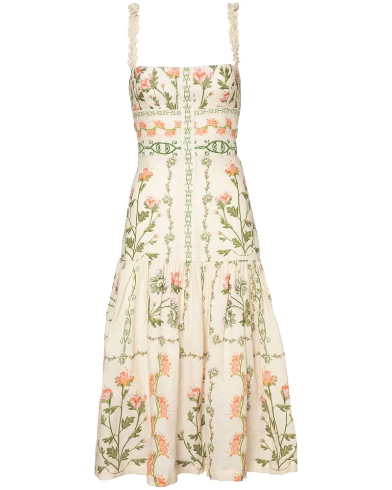 AGUA BENDITA Nispero Oasis Midikleid - Weiß Weiß