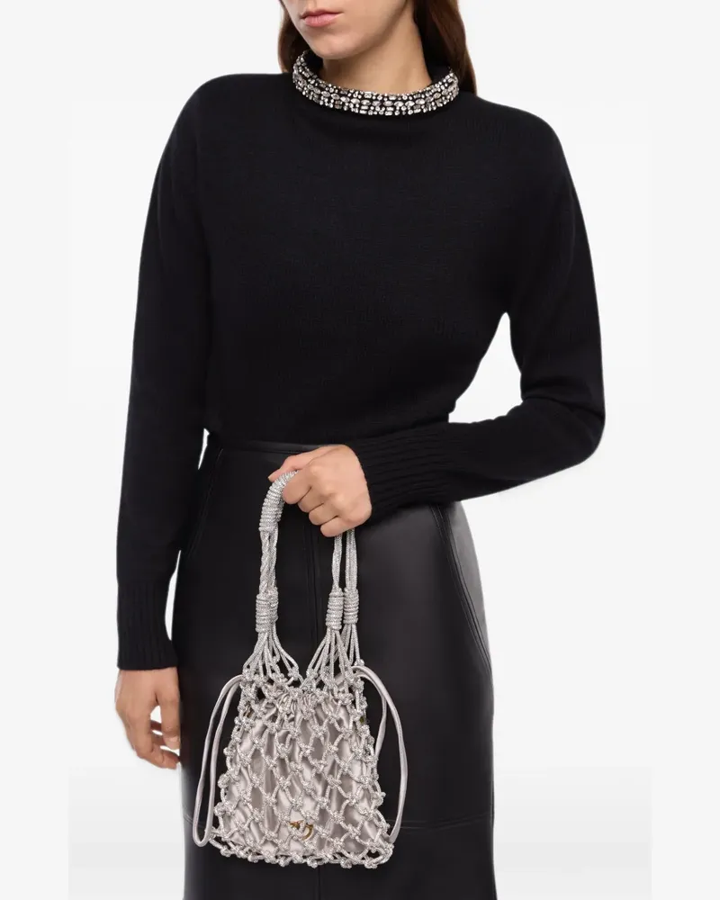 Pinko Woven Mesh Beuteltasche - Grau Grau