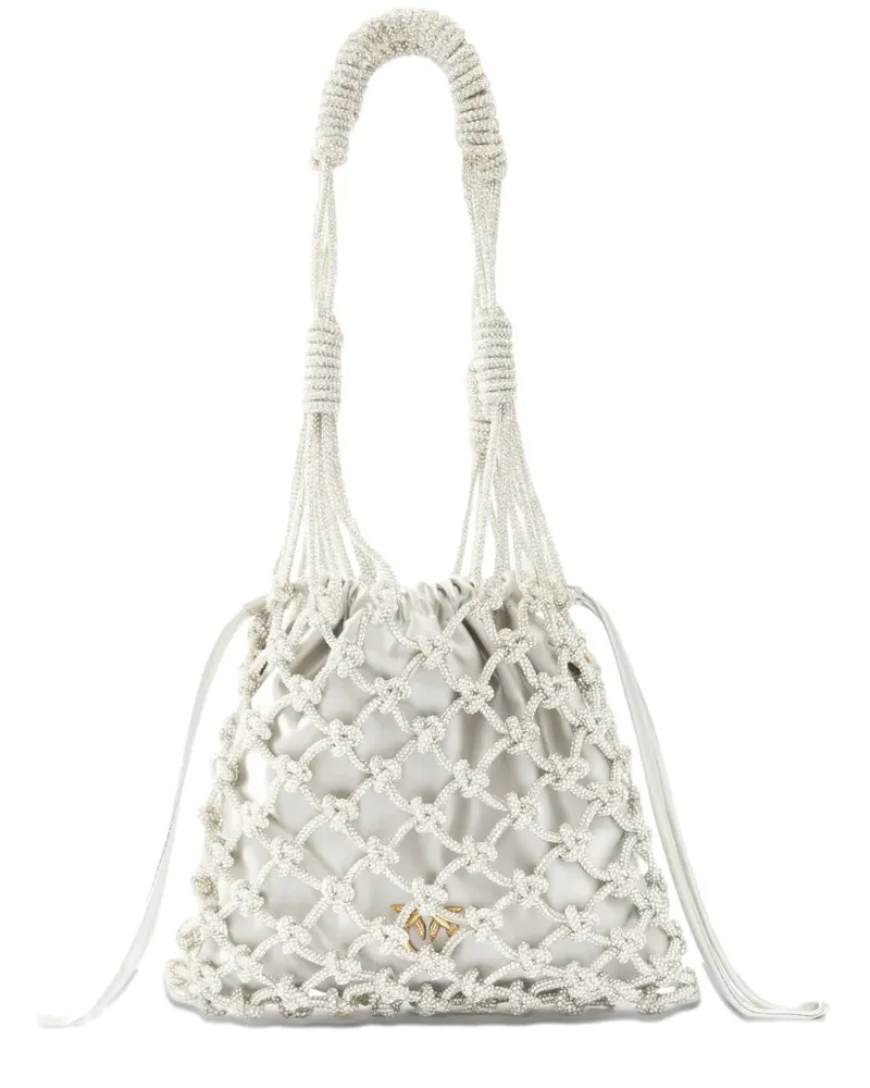 Pinko Woven Mesh Beuteltasche - Grau Grau