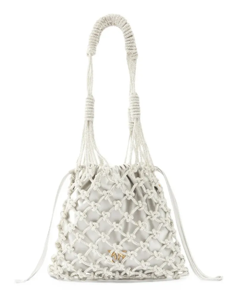 Pinko Woven Mesh Beuteltasche - Grau Grau