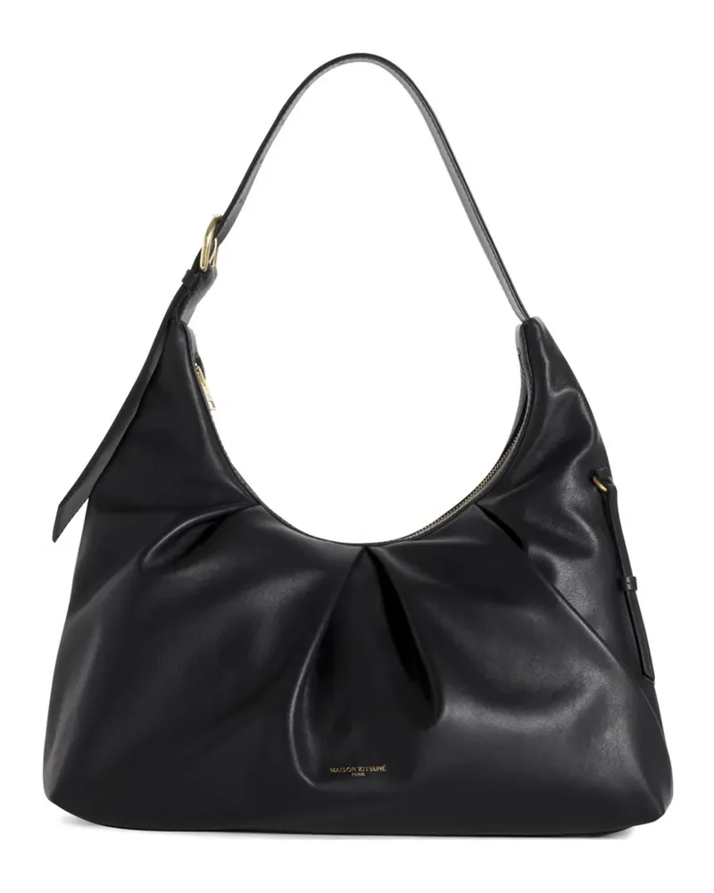 Kitsuné Bloom Schultertasche mit Falten - Schwarz Schwarz