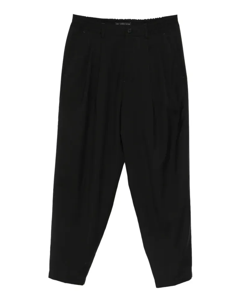 Low Brand pleated elasticated-waistband trousers - Schwarz Schwarz