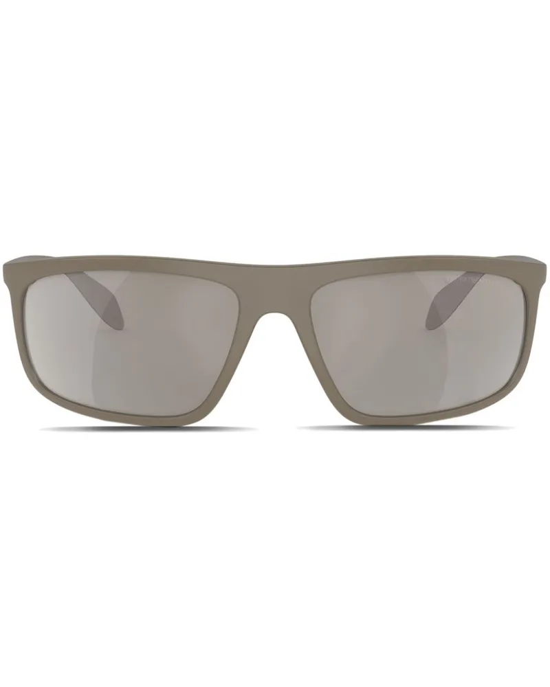Emporio Armani Sonnenbrille mit Shield-Gestell - Braun Braun