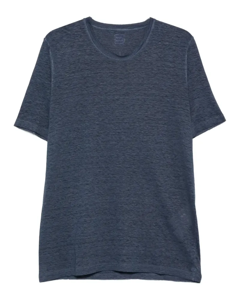 120% Lino crew-neck lineN T-shirt - Blau Blau