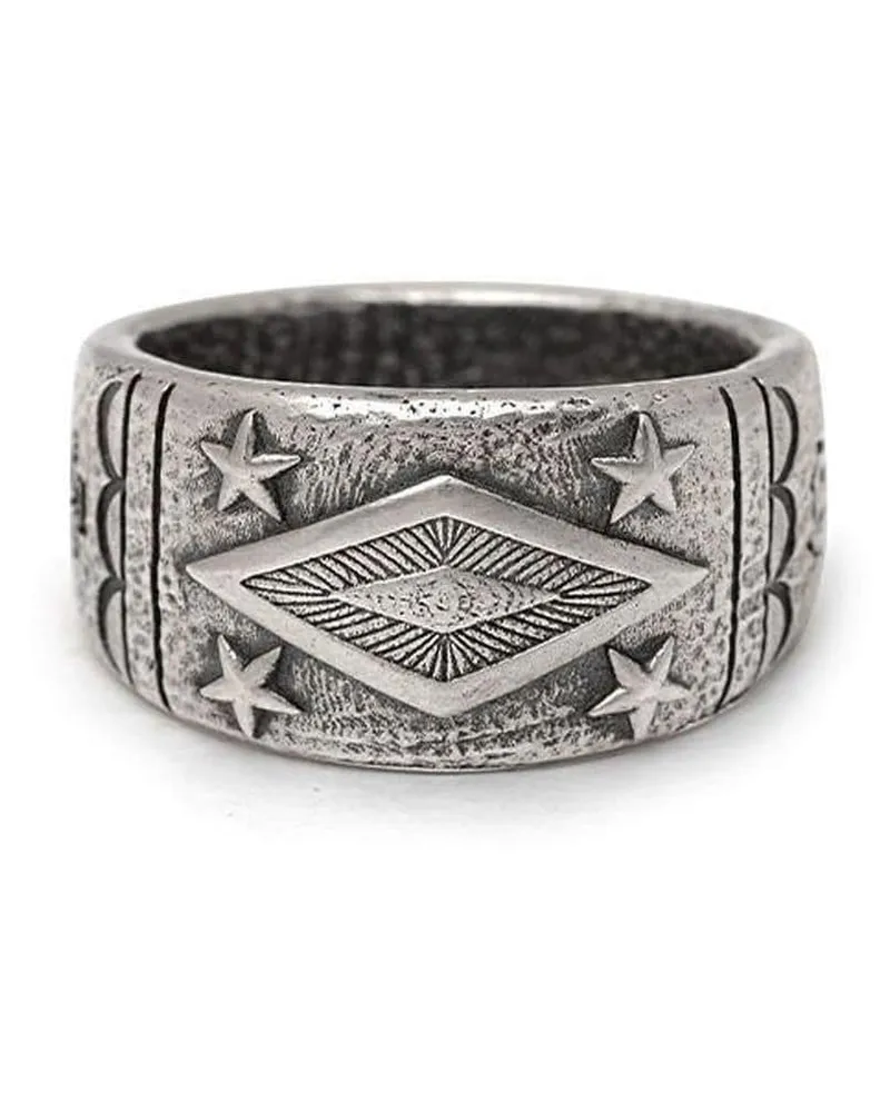 Nialaya Gravierter Ring im Vintage-Style Silber