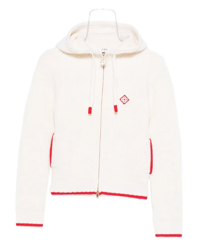 Casablanca Paris waffle zip-up hoodie - Nude Nude