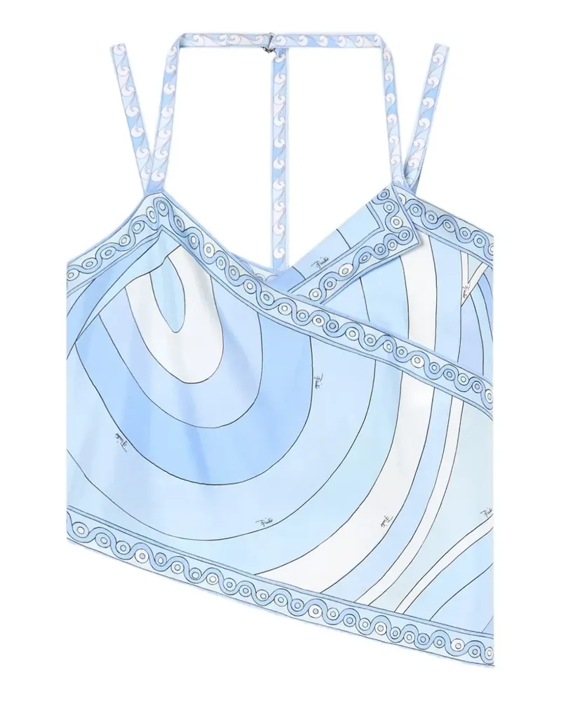 Emilio Pucci Iride-print silk scarf top - Blau Blau