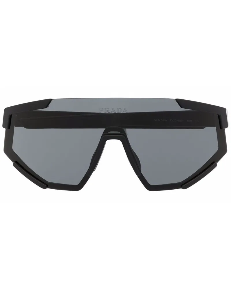 Prada Sonnenbrille mit durchgehendem Glas - Schwarz Schwarz