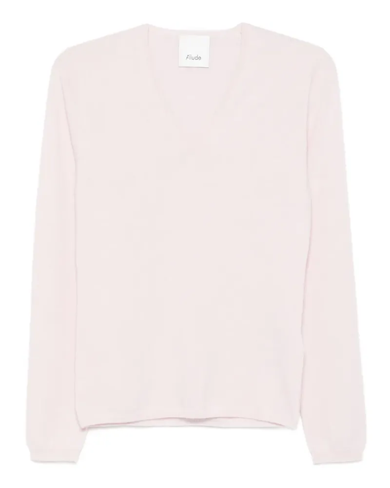 ALLUDE Pullover mit V-Ausschnitt - Rosa Rosa