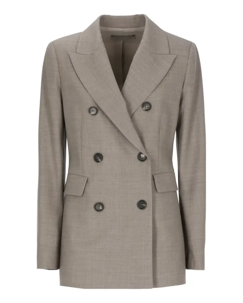 D.EXTERIOR double-breasted peak-lapel jacket - Nude Nude