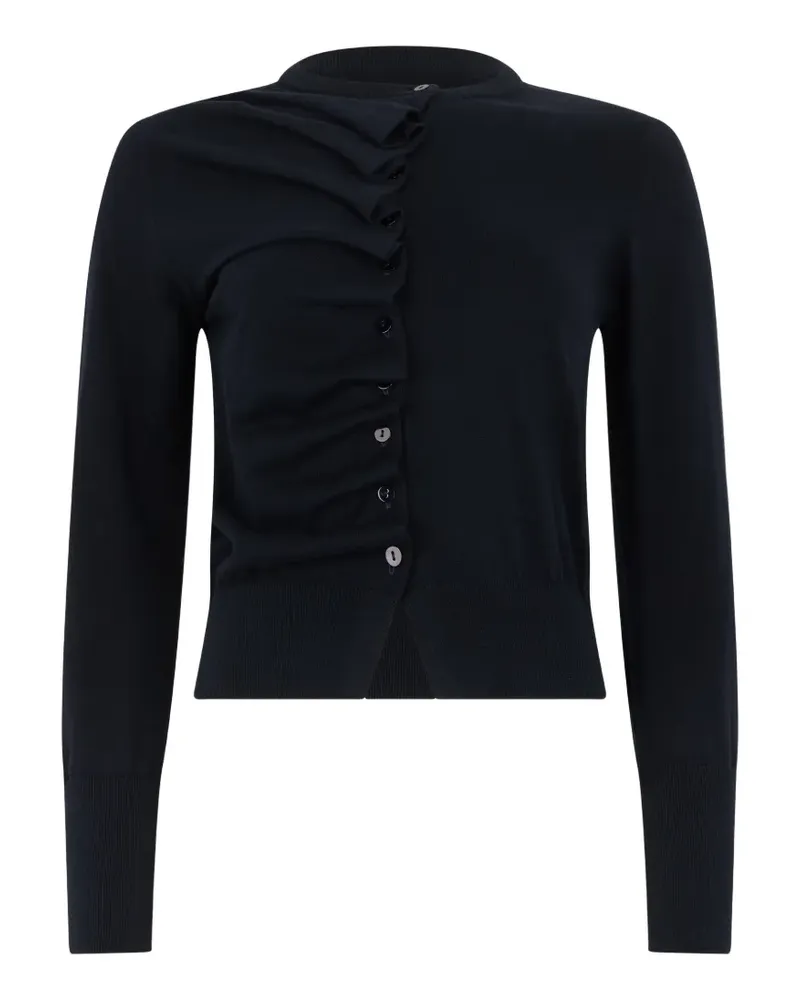 Alpha Studio ruffled-detail cardigan - Schwarz Schwarz