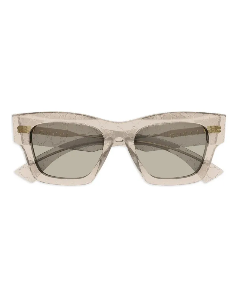 Gucci Geometrische Sonnenbrille mit GG-Monogramm - Braun Braun