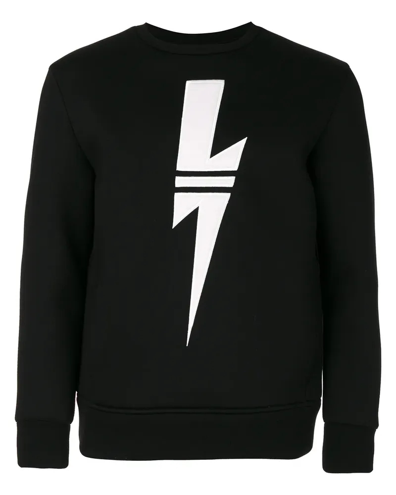 Neil Barrett Sweatshirt mit Blitz-Print - Schwarz Schwarz