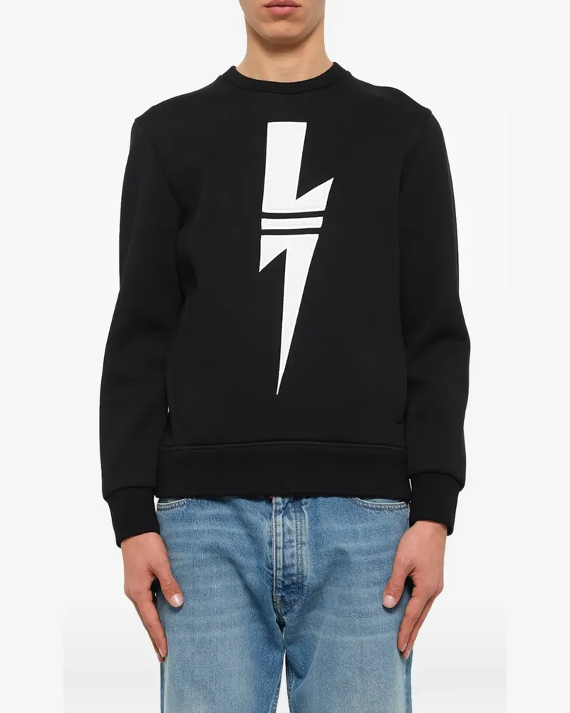 Neil Barrett Sweatshirt mit Blitz-Print - Schwarz Schwarz