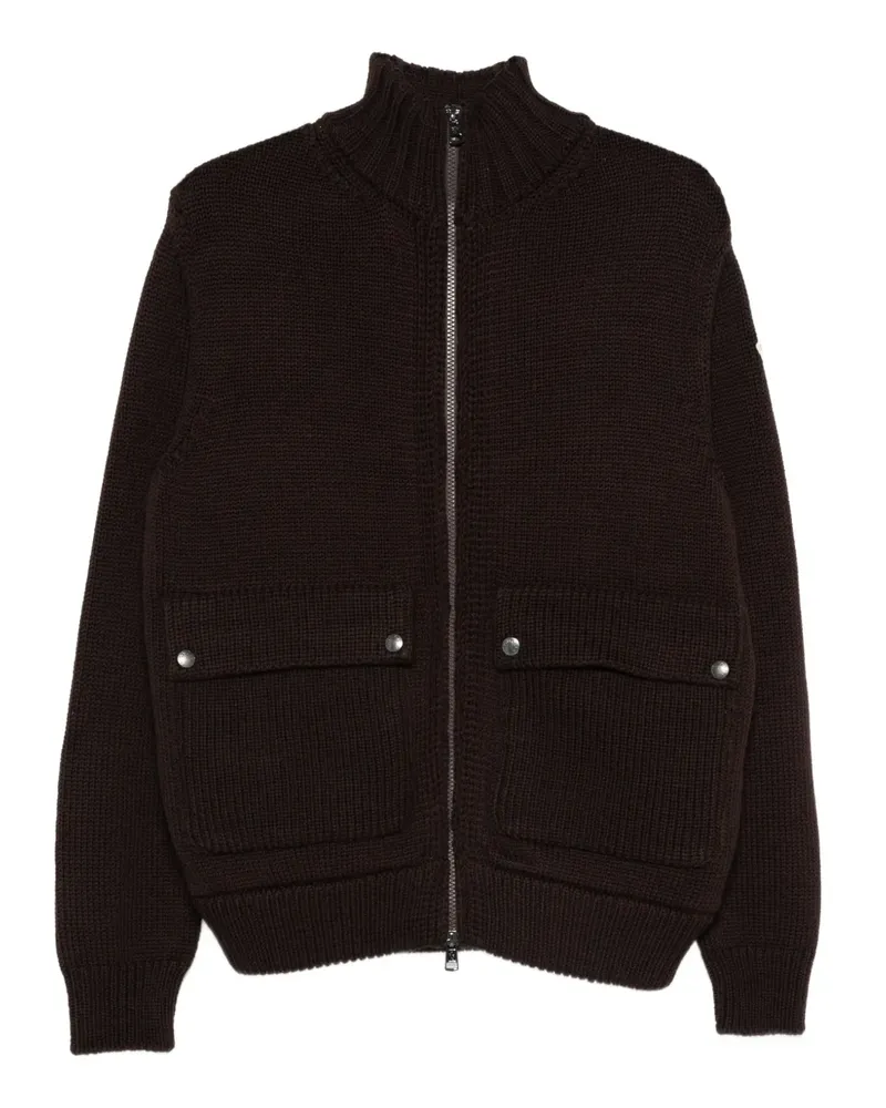 Moncler Cardigan mit Reißverschlusstasche - Braun Braun