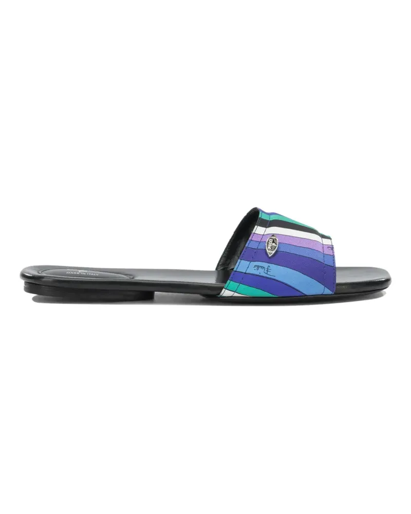 Emilio Pucci Iride-print silk sandals - Blau Blau