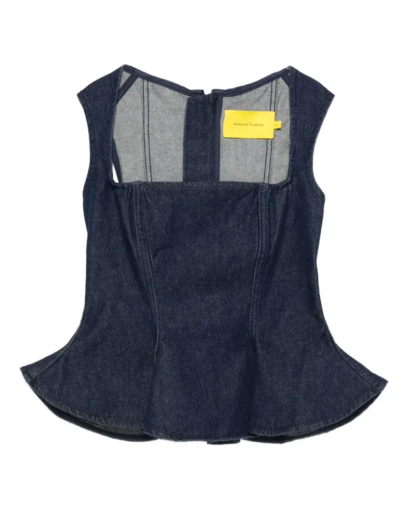 Marques ' Almeida Top mit eckigem Ausschnitt - Blau Blau