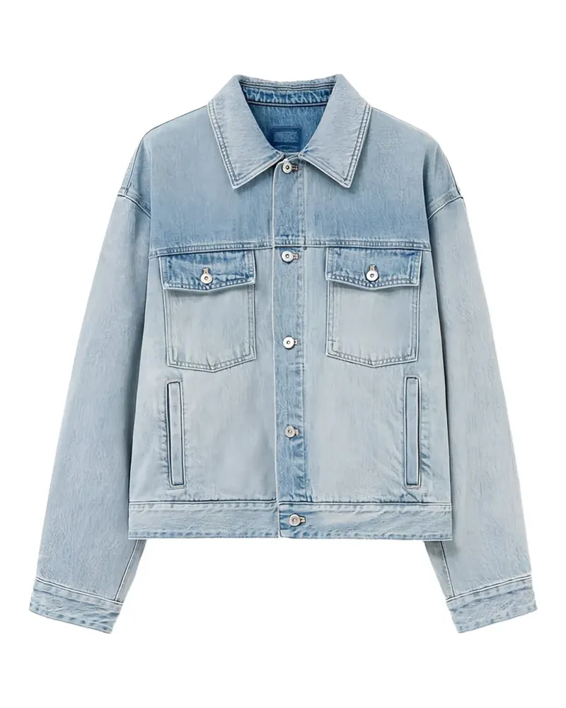 Wooyoungmi Geknöpfte Jacke mit Logo-Patch - Blau Blau