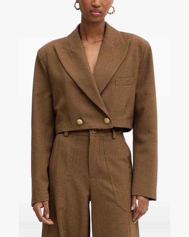 HAVEONE cropped double-breasted blazer - Braun Braun
