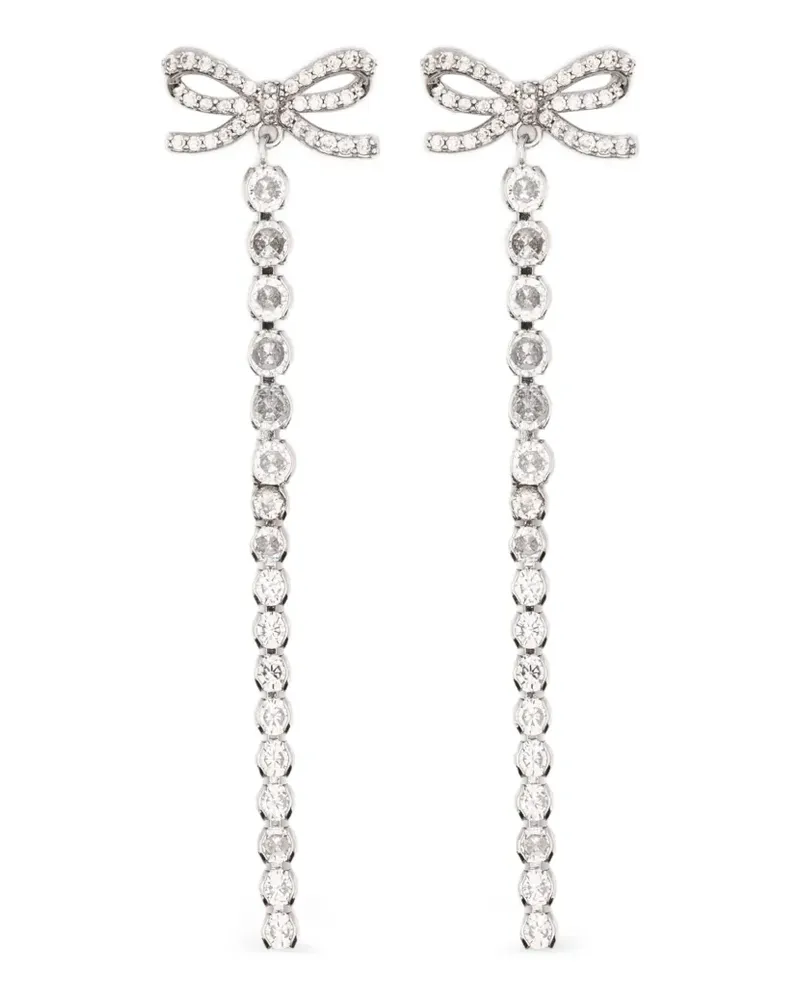 Self-Portrait bow-embellished drop earrings - Silber Silber