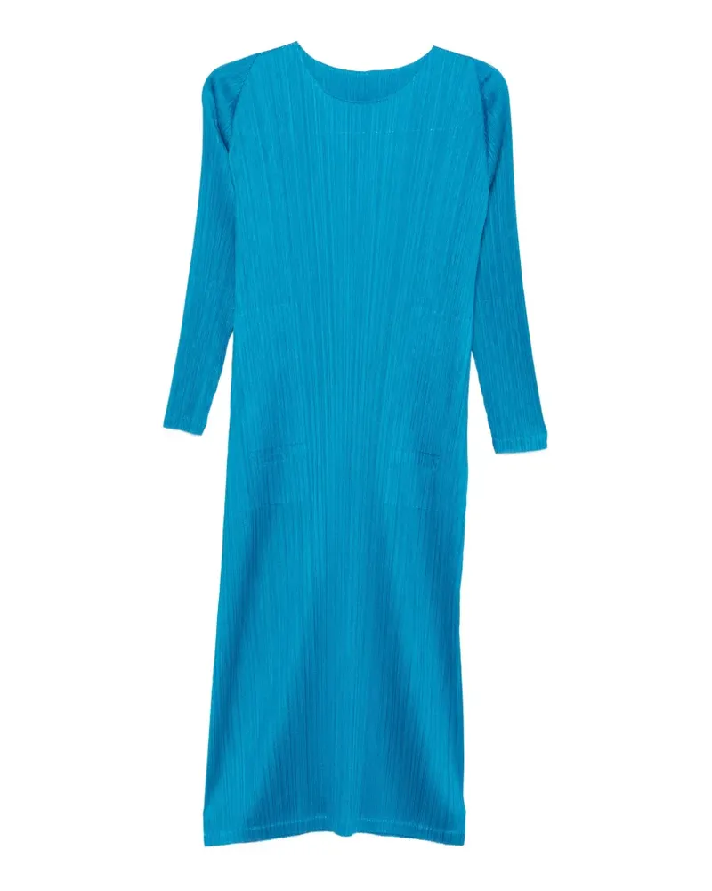Issey Miyake long-sleeve midi dress - Blau Blau