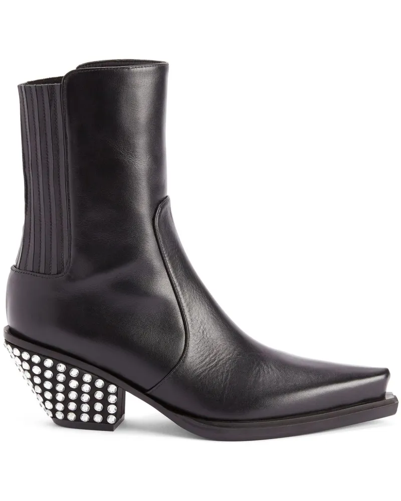 Giuseppe Zanotti Stiefel mit Kristallen 75mm - Schwarz Schwarz
