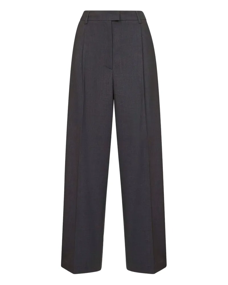 Blanca Wide-Leg-Hose mit Bundfalten - Grau Grau
