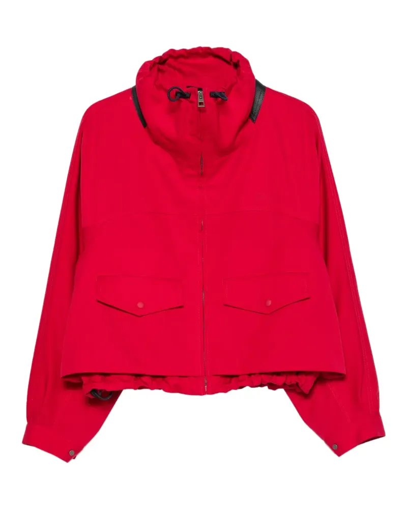 Loewe leather-trimmed high-neck jacket - Rot Rot