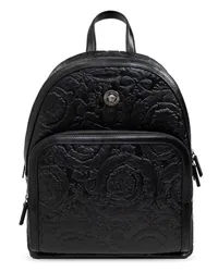 Versace Rucksack mit Logo-Applikation Schwarz