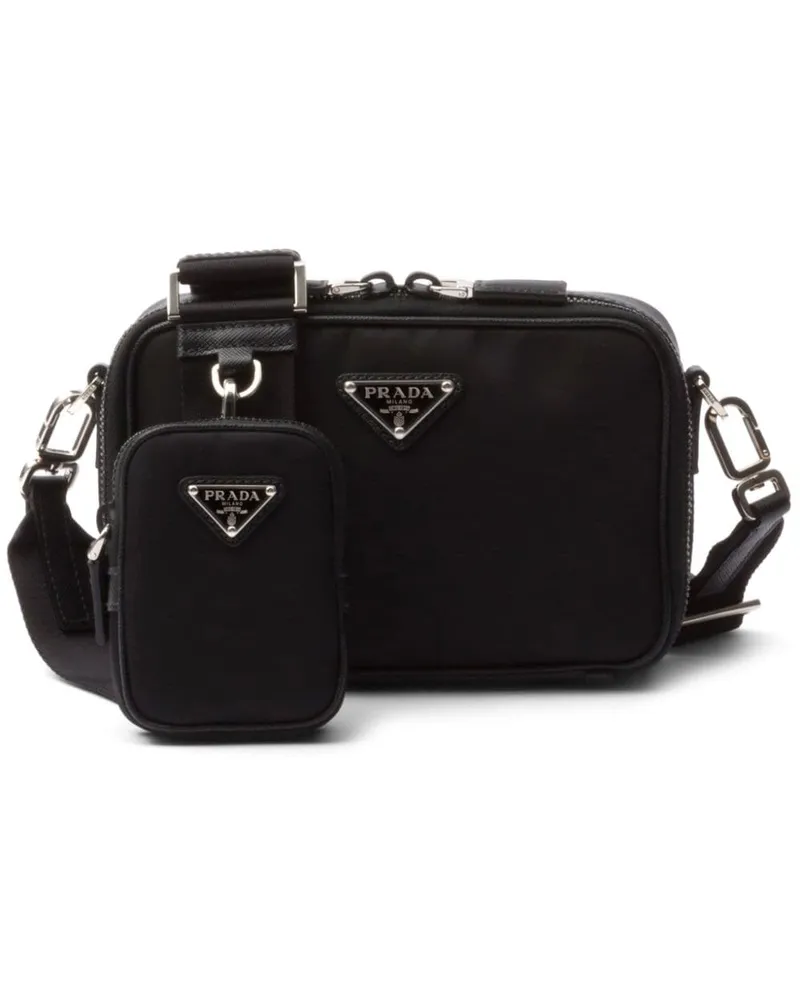 Prada Brique Kuriertasche - Schwarz Schwarz