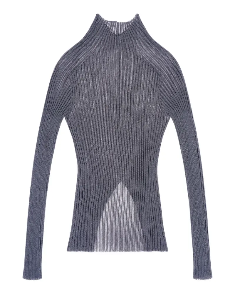 Giorgio Armani Gerippter Strickpullover - Grau Grau