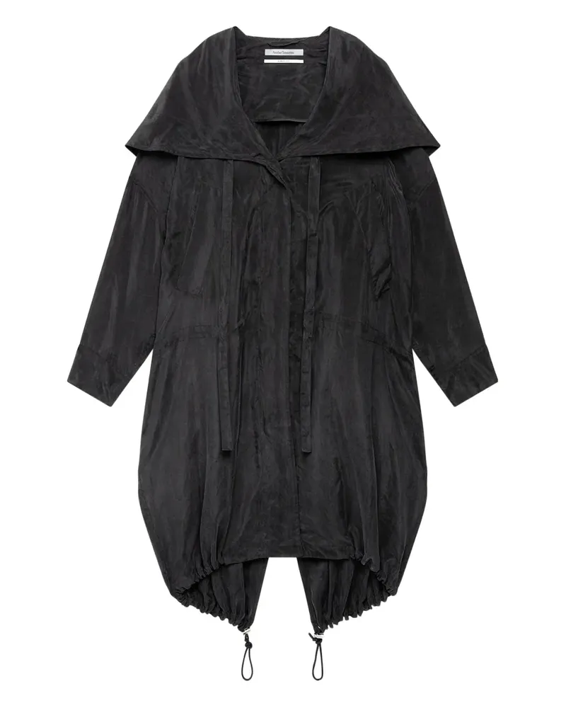 Another Tomorrow Parka mit Reißverschluss - Schwarz Schwarz