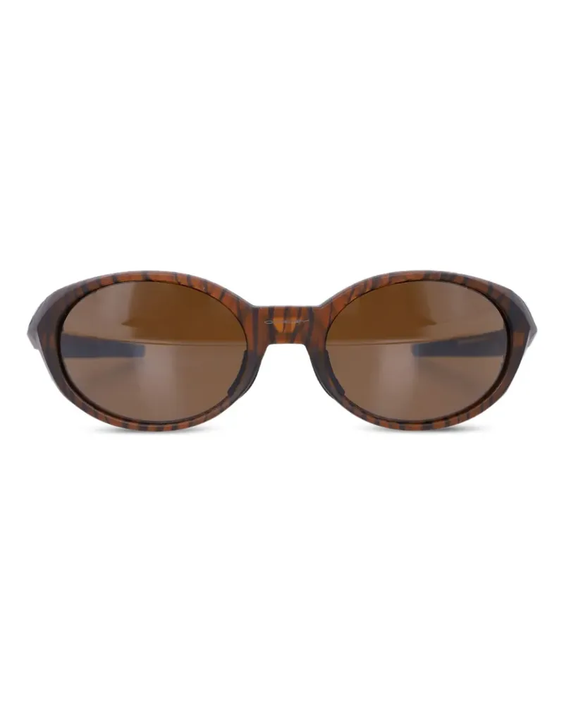 Oakley Ovale Sonnenbrille mit Tiger-Print - Braun Braun