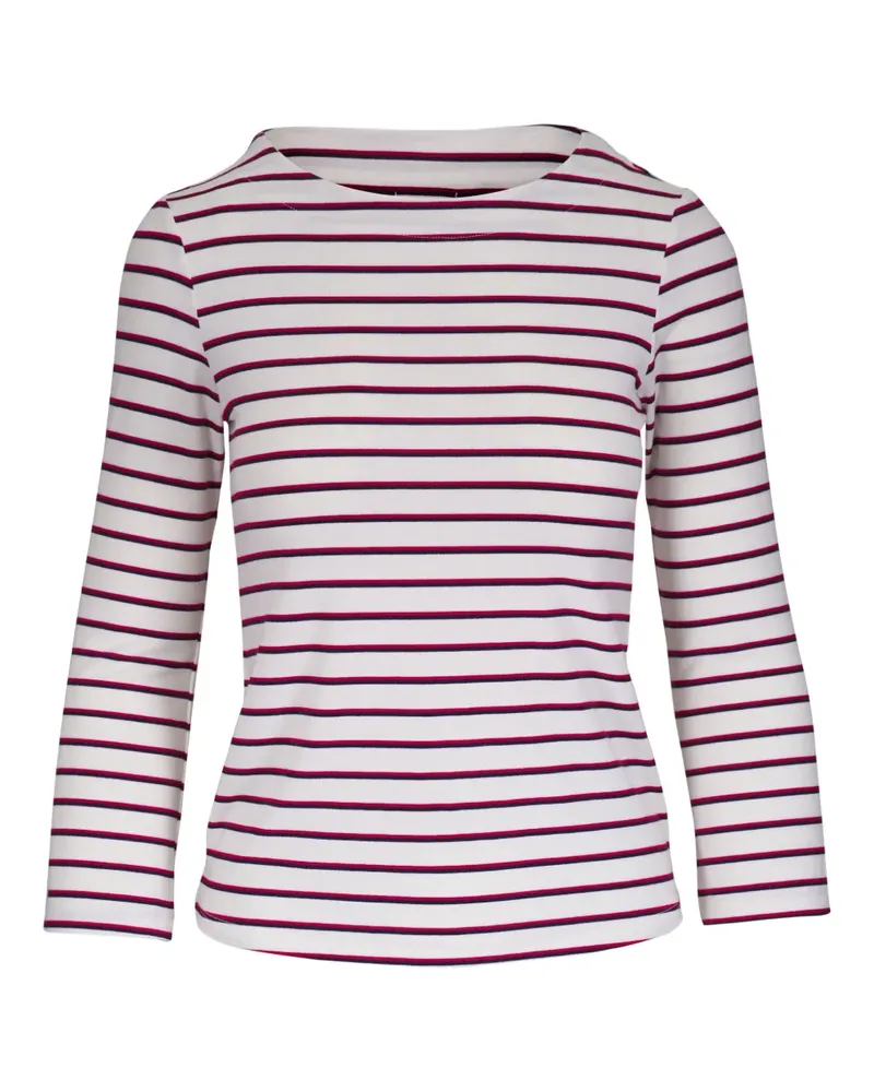 L'Agence Gestreiftes T-Shirt - Weiß Weiß