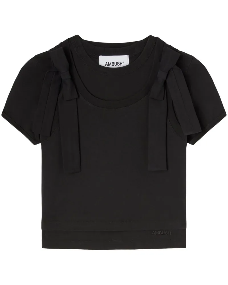 AMBUSH T-Shirt aus Bio-Baumwolle im Layering-Look Schwarz