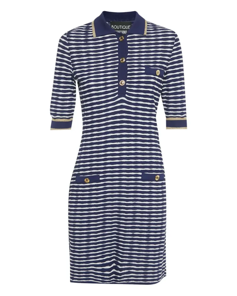 Moschino striped-pattern mini dress - Blau Blau