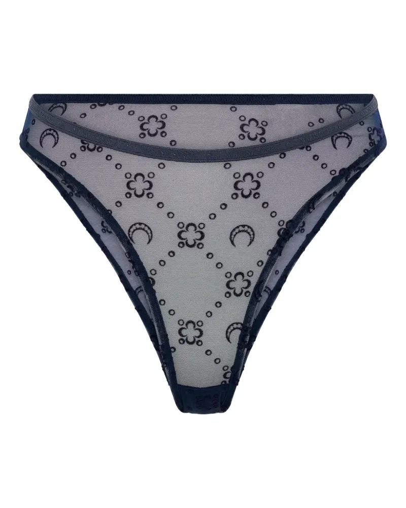 Marine Serre Moonogram mesh thong - Blau Blau