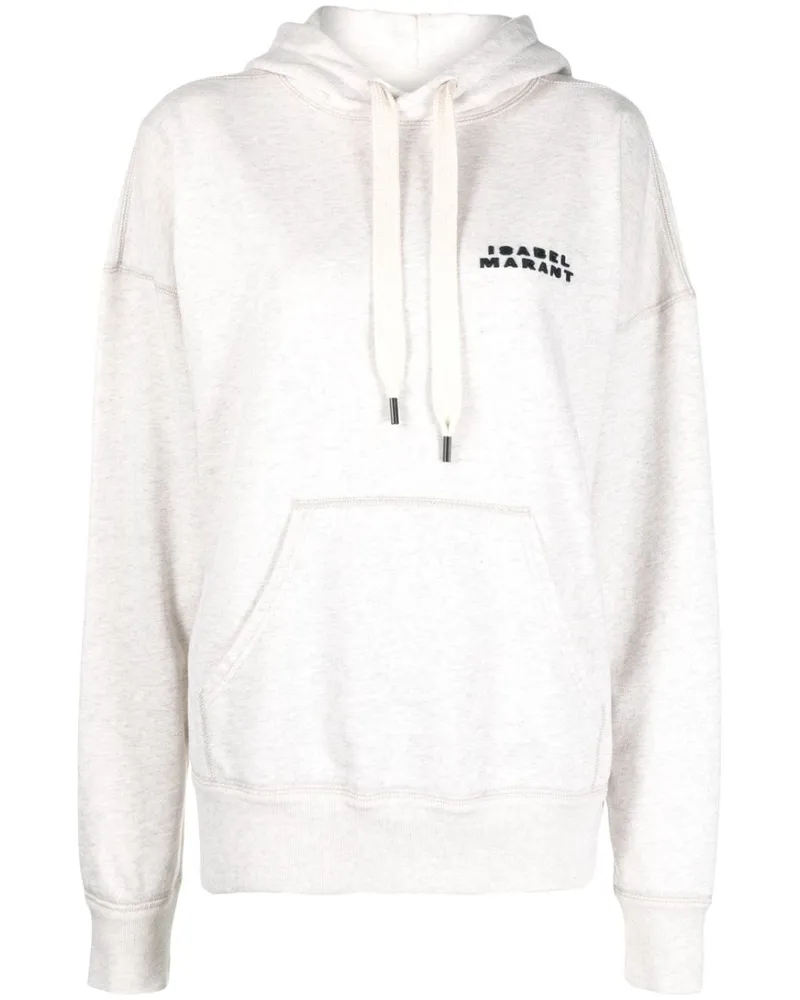 Isabel Marant Hoodie mit Logo-Print Neutrals