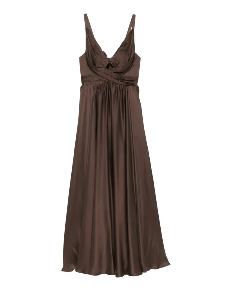 Zimmermann Gerafftes Midikleid mit Cut-Out - Braun Braun